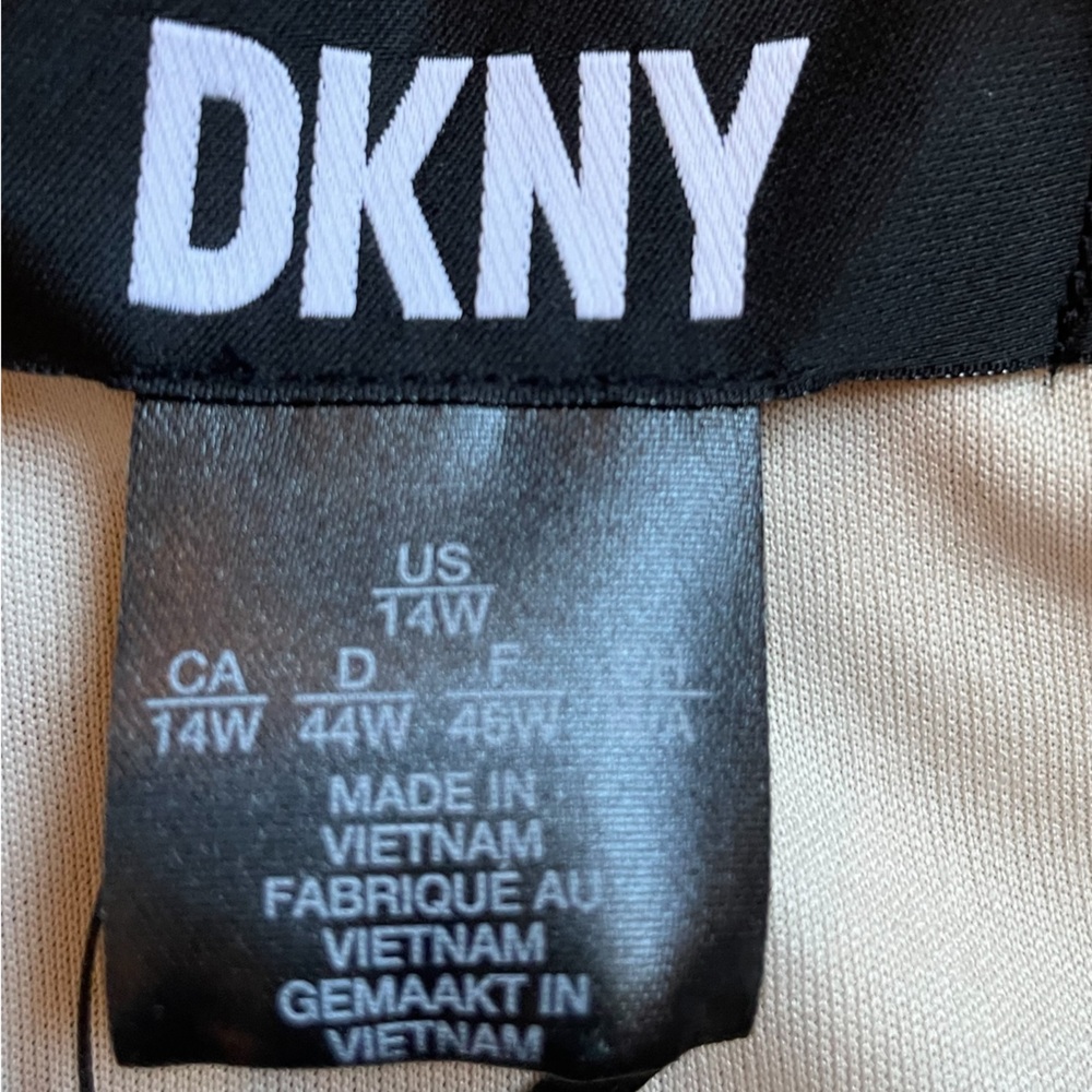 DKNY Pink/Black/Beige Print V-Neck Surplice Tie-Waist High-Low Dress - Size 14W - Picture 11 of 16